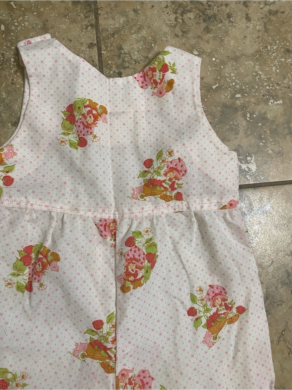 Vintage Retro 80s Strawberry Shortcake 12mo Pink Pin Dot Sunsuit Romper Rare - Picture 10 of 11